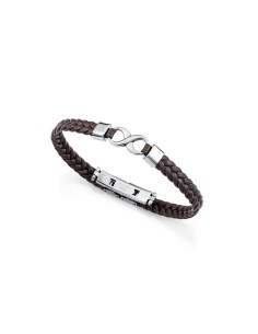 Pulsera Viceroy Fashion de cuero marrón con símbolo infinito en acero 2