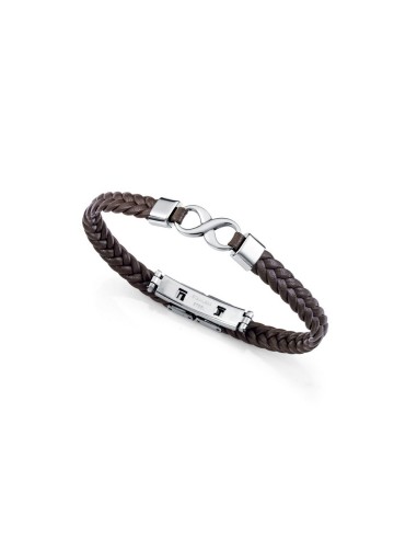 Pulsera Viceroy Fashion de cuero marrón con símbolo infinito en acero