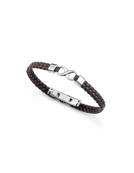 Pulsera Viceroy Fashion de cuero marrón con símbolo infinito en acero