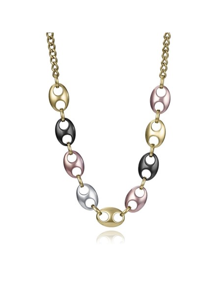Collar Viceroy de acero tipo calabrote con IP dorado, negro y rosa para mujer
