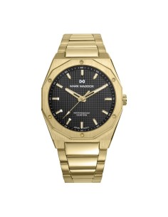 Reloj Mark Maddox hombre acero dorado 42mm esfera negra WR 100M