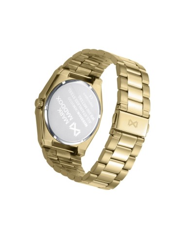 Reloj Mark Maddox hombre acero dorado 42mm esfera negra WR 100M