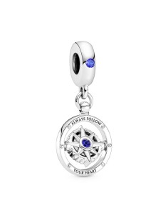 Charm Colgante en plata de ley Brújula Giratoria