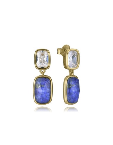 Pendientes Viceroy dorados con piedra azul y circonitas – Estilo sofisticado en plata 925