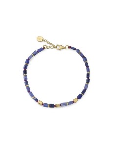 Pulsera Viceroy de plata dorada con cuentas azules – Diseño minimalista con estilo artesanal
