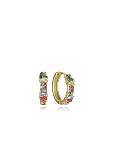 Pendientes aro Viceroy dorados con circonitas multicolor – Plata 925 y estilo vibrante