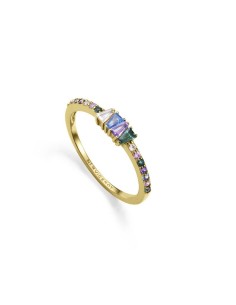 Anillo Viceroy dorado con circonitas pastel – Plata 925 con diseño delicado y actual