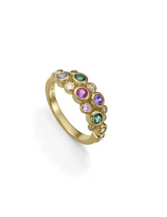 Anillo Viceroy dorado con circonitas multicolor – Diseño burbuja en plata 925