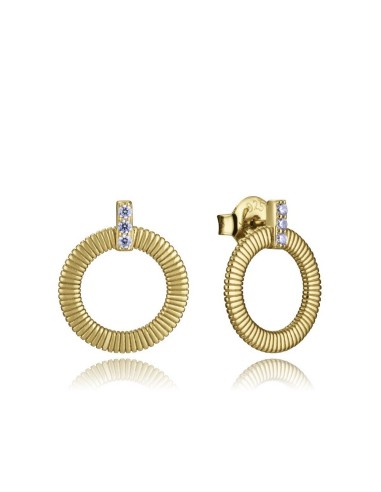 Pendientes Viceroy dorados con diseño circular y circonitas – Plata 925 con textura elegante