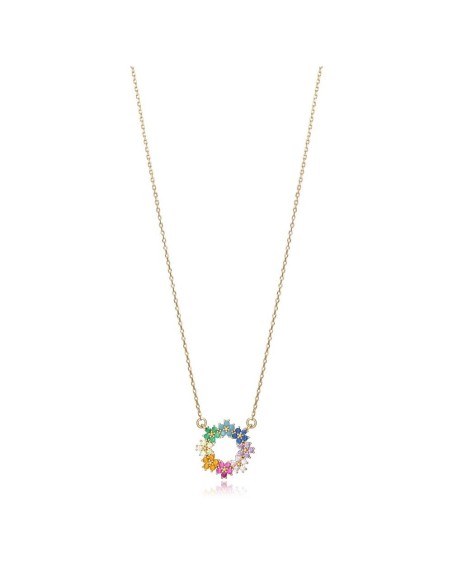 Collar Viceroy Jewels de plata de ley dorado con flor multi para mujer