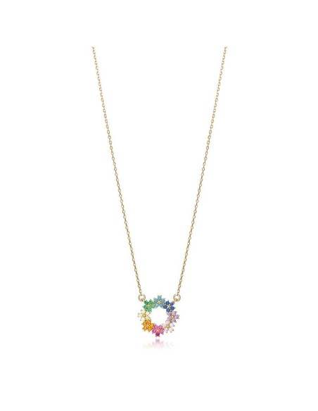 Collar Viceroy Jewels de plata de ley dorado con flor multi para mujer