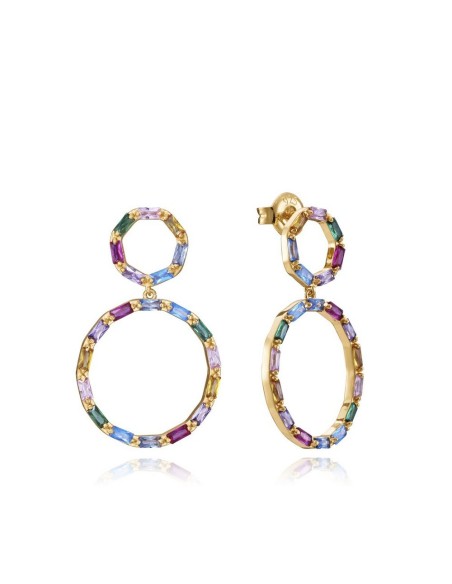 Pendientes Viceroy Jewels de palta de ely con baño de oro y circonitas para mujer