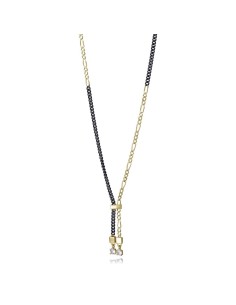 Collar plata de ley baño de oro con IP negro y circonitas — Viceroy 13249C100‑35