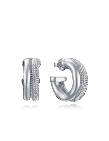 Pendientes aro plata con textura de malla — Viceroy 14346E01000, diseño elegante