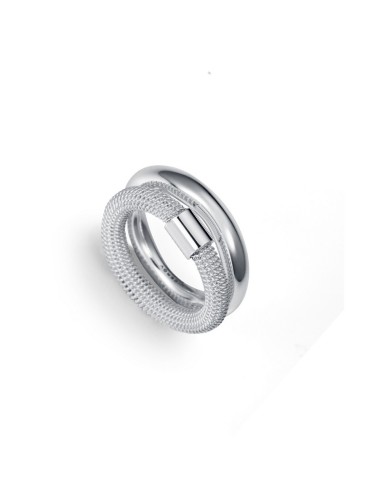 Anillo doble Viceroy 14346A01400 en acero plata — diseño minimalista para mujer