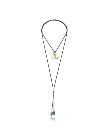 Collar Viceroy 14344C01010 de mujer en acero IP negro con piedra natural