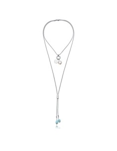 Collar Viceroy 14344C01000 de mujer en acero plateado con perla y piedra natural