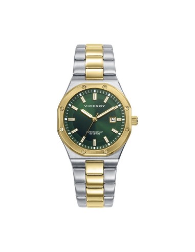 Reloj Viceroy Mujer 401316-67 Bicolor Acero IP Dorado con Esfera Verde, 33 mm