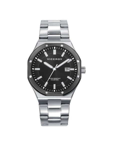 RELOJ ACERO IP NEGRO BRAZALETE SR VA