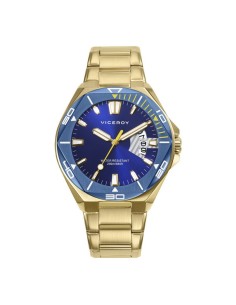 RELOJ ACERO IP DORADO Y AZUL BRAZALETE SR VA