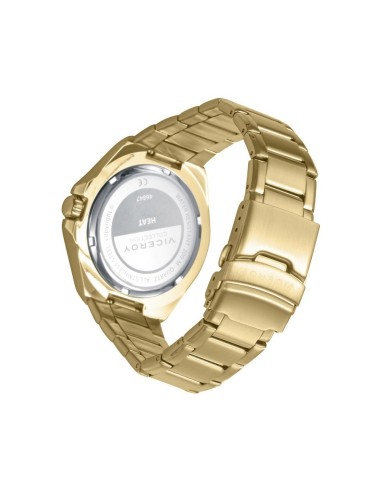RELOJ ACERO IP DORADO Y AZUL BRAZALETE SR VA