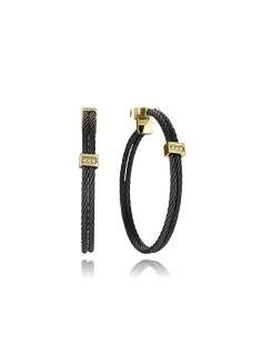 Pendientes aro negros dorados Viceroy 15194E01010 – Estilo moderno mujer