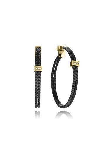 Pendientes aro negros dorados Viceroy 15194E01010 – Estilo moderno mujer