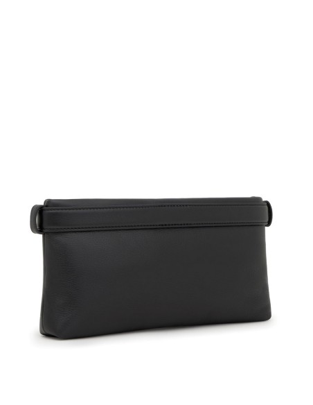 Clutch negro piel TOUS Hold | bolso de mano elegante y versátil
