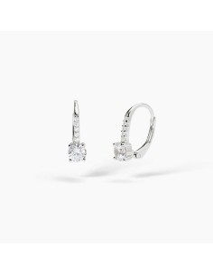 Pendientes colgantes de plata rodiada con circonita y pavé de circonitas
