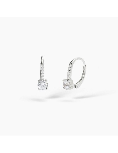 Pendientes colgantes de plata rodiada con circonita y pavé de circonitas