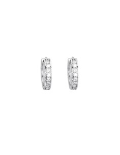 Pendientes de aro con circonitas en plata de ley 925