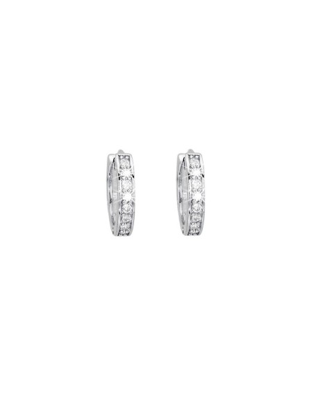 Pendientes de aro con circonitas en plata de ley 925