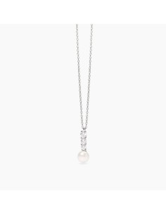 Colgante de perla cultivada con circonitas en plata de ley 925