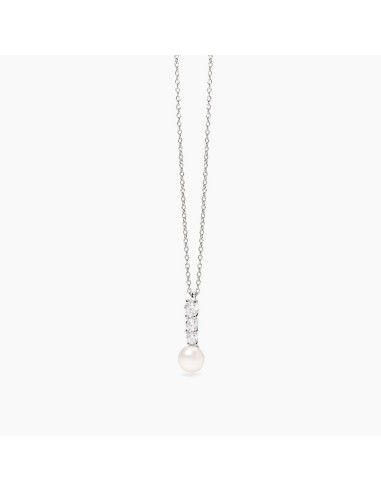 Colgante de perla cultivada con circonitas en plata de ley 925