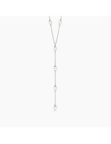 Collar largo con perlas cultivadas en plata de ley 925