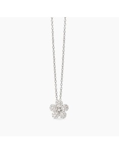 Collar de flor en plata con circonitas