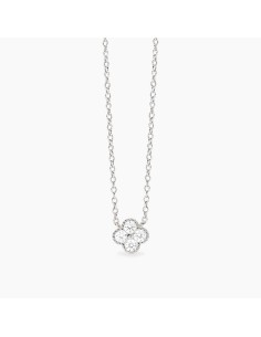 Collar de flor en plata con circonitas blancas