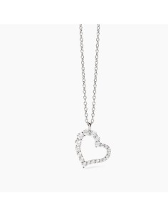 Collar corazón abierto en plata con circonitas