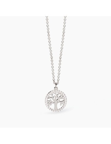 Collar árbol de la vida en plata con circonitas