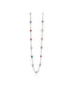 Collar de plata con circonitas multicolor