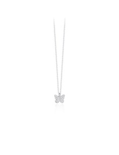 Collar de plata con mariposa de circonitas
