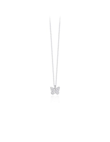 Collar de plata con mariposa de circonitas