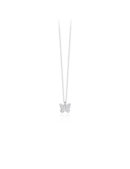 Collar de plata con mariposa de circonitas