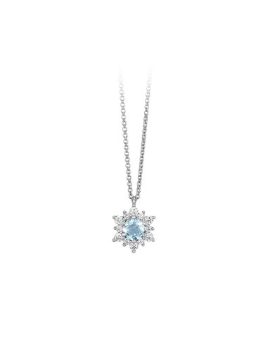 Collar estrella de hielo – Sofisticación con piedra azul