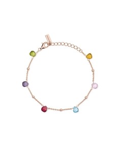 Pulsera de plata chapada en oro rosa con gemas multicolor – Color y elegancia en perfecta armonía