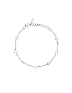 Pulsera de plata de ley con tréboles y circonitas – Elegancia con significado