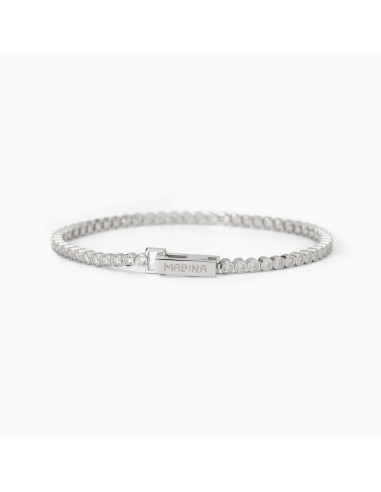 Pulsera tipo tennis de plata de ley con circonitas engastadas