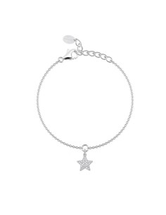 Pulsera de plata con estrella pavé de circonitas