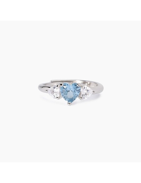 Anillo ajustable de plata 925 con diseño de estrella y circonitas - Mabina Gioielli