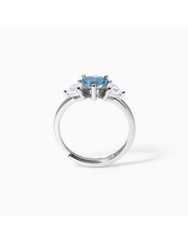 Anillo ajustable de plata 925 con diseño de estrella y circonitas - Mabina Gioielli